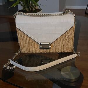 Michael Kors Cream and White Crossbody Bag